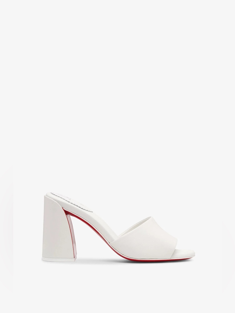 Christian Louboutin Jane mule white leather block heel sandal sz 39.5